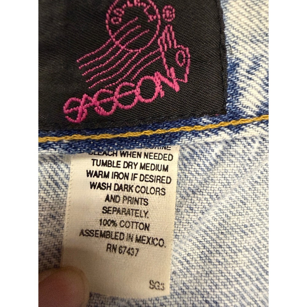 Vintage 80s Sasson Acid Wash High Waisted Ankle Zip Jeans Light Blue Denim 28 - Picture 4 of 14